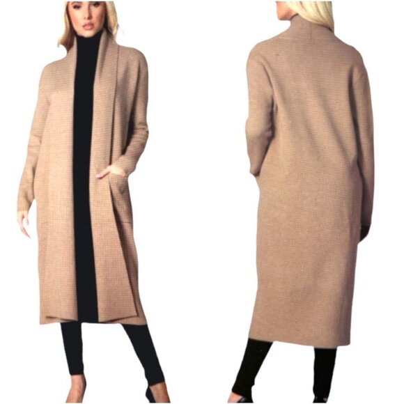 Max Sport Open Front Long Knit Duster Cardigan Olive Green SZ S - Picture 2 of 7